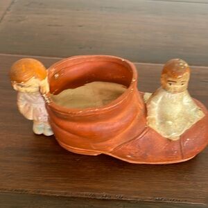 Antique Little Ole Lady Who Lived in a Shoe porcelain collectible